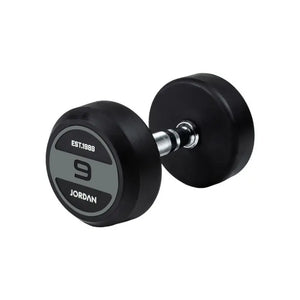 JORDAN Solid Rubber Dumbbells – Commercial-Grade Strength Training Weights - Home Gym Pro
