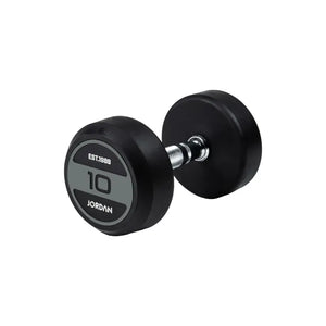 JORDAN Solid Rubber Dumbbells – Commercial-Grade Strength Training Weights - Home Gym Pro