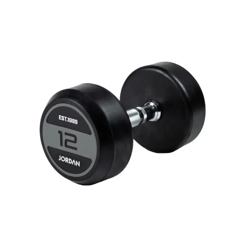 JORDAN Solid Rubber Dumbbells – Commercial-Grade Strength Training Weights - Home Gym Pro