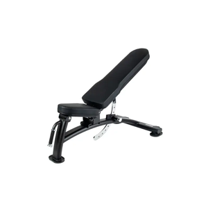 The JORDAN Adjustable Weight Bench by Jordan features black padding, a robust metal frame, and a 10-angle adjustable backrest—ideal for home or studio gyms and built for commercial-quality performance.
