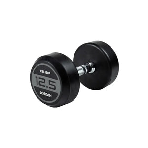 JORDAN Solid Rubber Dumbbells – Commercial-Grade Strength Training Weights - Home Gym Pro