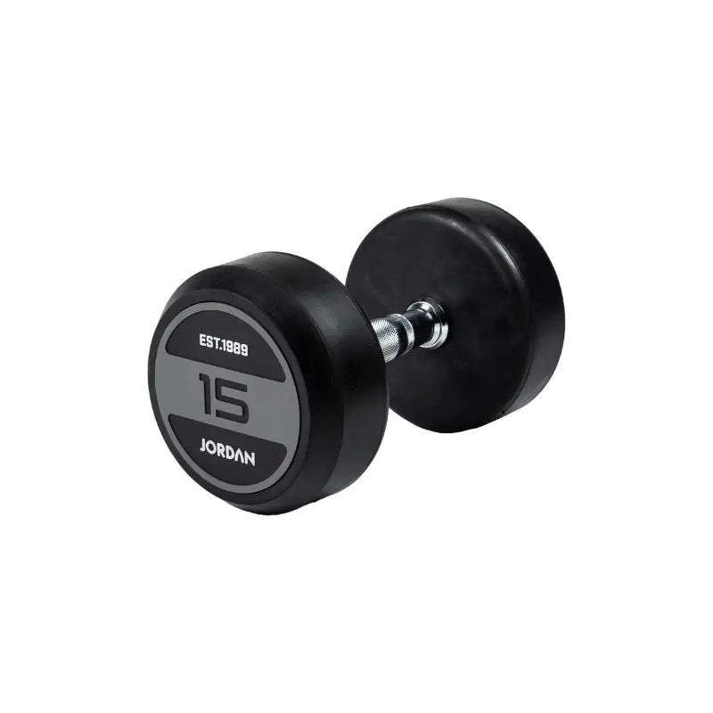 JORDAN Solid Rubber Dumbbells – Commercial-Grade Strength Training Weights - Home Gym Pro