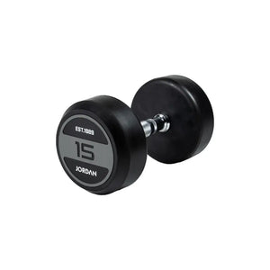 JORDAN Solid Rubber Dumbbells – Commercial-Grade Strength Training Weights - Home Gym Pro