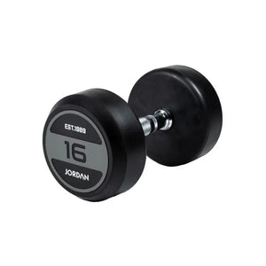 JORDAN Solid Rubber Dumbbells – Commercial-Grade Strength Training Weights - Home Gym Pro
