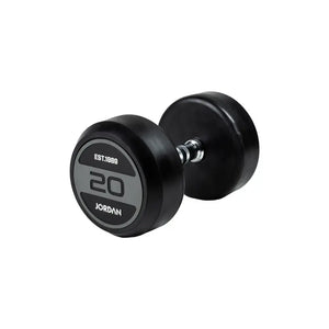 JORDAN Solid Rubber Dumbbells – Commercial-Grade Strength Training Weights - Home Gym Pro