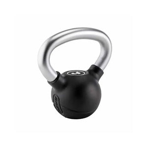 The RAZE Premium Rubber Kettlebell features a smooth black body with an ergonomic chrome handle. The Raze brand logo in raised lettering appears on the side, making it ideal for functional fitness routines. Displayed on a white background.