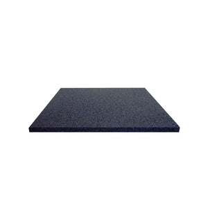 A black, flat JORDAN ACTIV Premium Rubber Gym Flooring mat by Jordan (15mm or 30mm) is shown against a white background, viewed from a low angle.