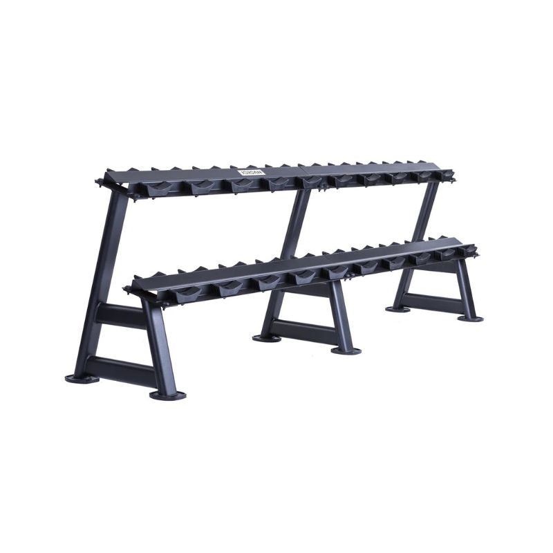 JORDAN - 10 Pair, 2 Tier Dumbbell Rack including Weight Labels (Oval Frame)