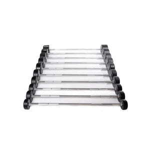 MYO Strength Urethane Solid End Barbell Set | 10 Fixed-Weight Straight Bars (10–50kg) | Chrome Grip | 2-Year Warranty MYO Strength