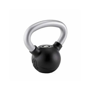 The RAZE Premium Rubber Kettlebell features a smooth black body with an ergonomic chrome handle. The Raze brand logo in raised lettering appears on the side, making it ideal for functional fitness routines. Displayed on a white background.