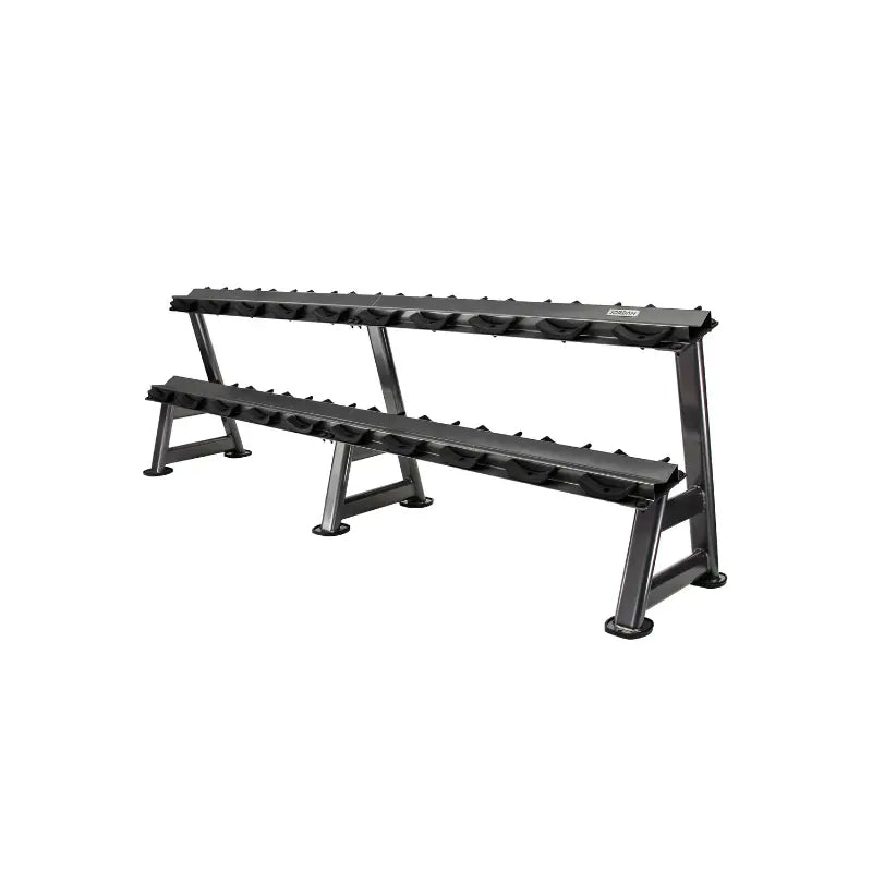 JORDAN 2-Tier Heavy-Duty Steel Dumbbell Storage Rack – 10 Pair - Home Gym Pro
