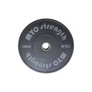 MYO Strength Olympic Black Bumper Plates – Solid Rubber Weight Plates (5kg–20kg) MYO Strength