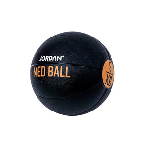 The JORDAN Classic Medicine Ball is a black, durable training tool with “JORDAN” and “MED BALL” in white plus a silver 10 KG panel—ideal for strength workouts and functional training.