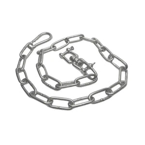 A red and black HEAVY HITTERS Aqua Punch Bag by Heavy Hitters hangs from a metal chain against a white background, highlighting its reduced impact design and water-filled construction.