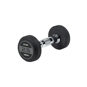 JORDAN Solid Rubber Dumbbells – Commercial-Grade Strength Training Weights - Home Gym Pro