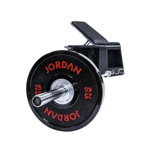 The Jordan JORDAN HIIT Bench is a black adjustable all-in-one training station with built-in storage for dumbbells, a kettlebell, a sandbag, and battle ropes—perfect for keeping your home gym organized.