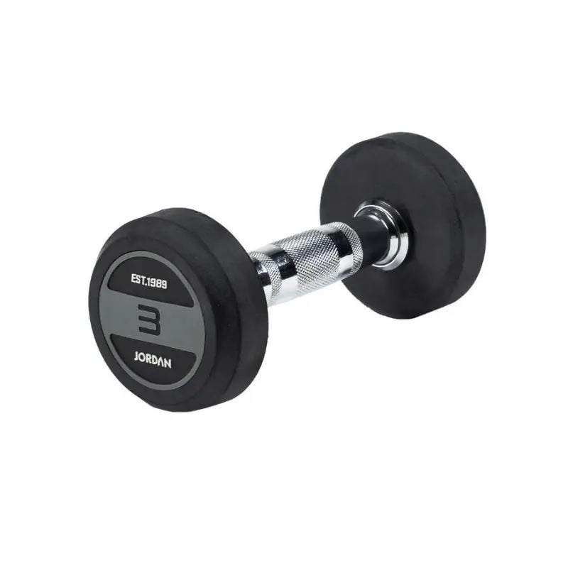 JORDAN Solid Rubber Dumbbells – Commercial-Grade Strength Training Weights - Home Gym Pro