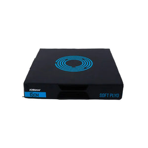 The Jordan JORDAN Soft Plyo Boxes are stackable foam plyometric training platforms in black, available in 7.5cm to 60cm heights with colored labels—ideal for fitness exercises and plyometric workouts.