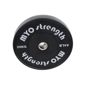 MYO Strength Olympic Black Bumper Plates – Solid Rubber Weight Plates (5kg–20kg) MYO Strength