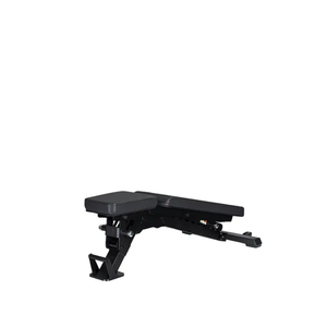 The Jordan JORDAN Adjustable Bench – Flat / Incline / Decline (500kg Rated) features a black padded seat and backrest, sturdy metal frame, and commercial-grade design for strength training. Shown set at an incline on a white background.