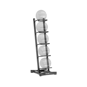 Set of medicine balls on a rack with 'SPINNING' branding on a white background