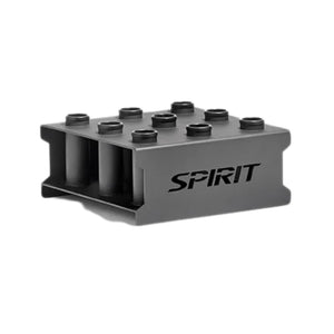 Black container with multiple cylindrical holes and 'Spirit' branding on a white background