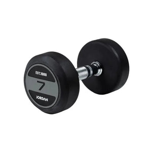 JORDAN Solid Rubber Dumbbells – Commercial-Grade Strength Training Weights - Home Gym Pro