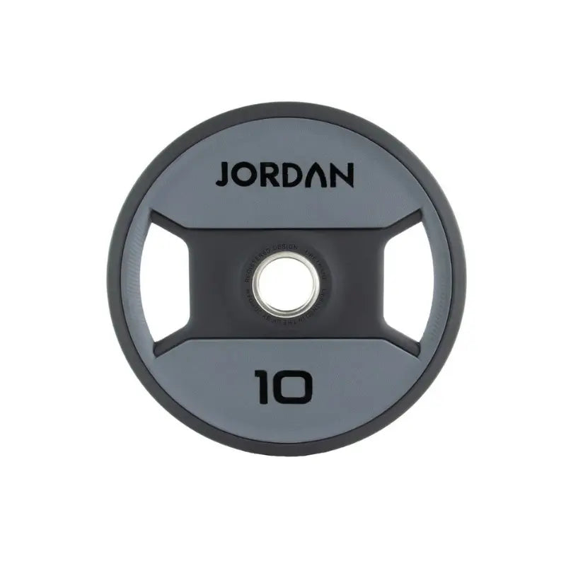 JORDAN Dual Grip Urethane Plates – Premium Olympic Weight Plates with Ergonomic Handles - Home Gym Pro