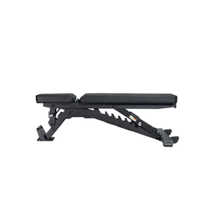 The Jordan JORDAN Adjustable Bench – Flat / Incline / Decline (500kg Rated) features a black padded seat and backrest, sturdy metal frame, and commercial-grade design for strength training. Shown set at an incline on a white background.