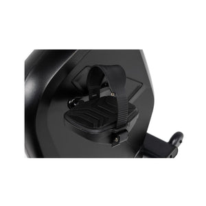 Black exercise bike pedal and踏板 on a white background