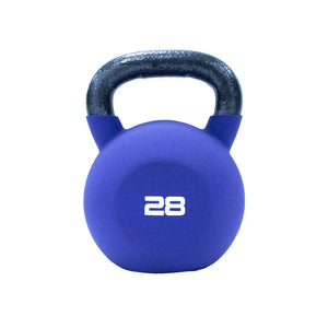 The Jordan JORDAN Neoprene Kettlebell, color-coded in orange with a metal handle and white 24 on the front, is ideal for strength and functional training. Displayed on a white background.