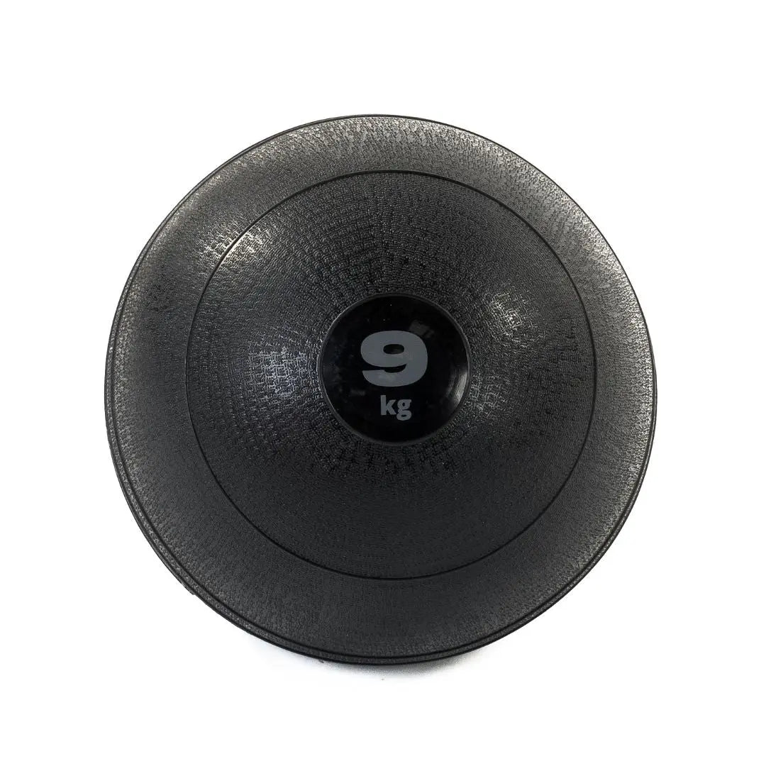 The Attack Fitness Slam Ball, a black textured 3 kg non-bounce weighted ball for functional power and conditioning, is shown from above with 3 kg printed in white at the center against a white background.