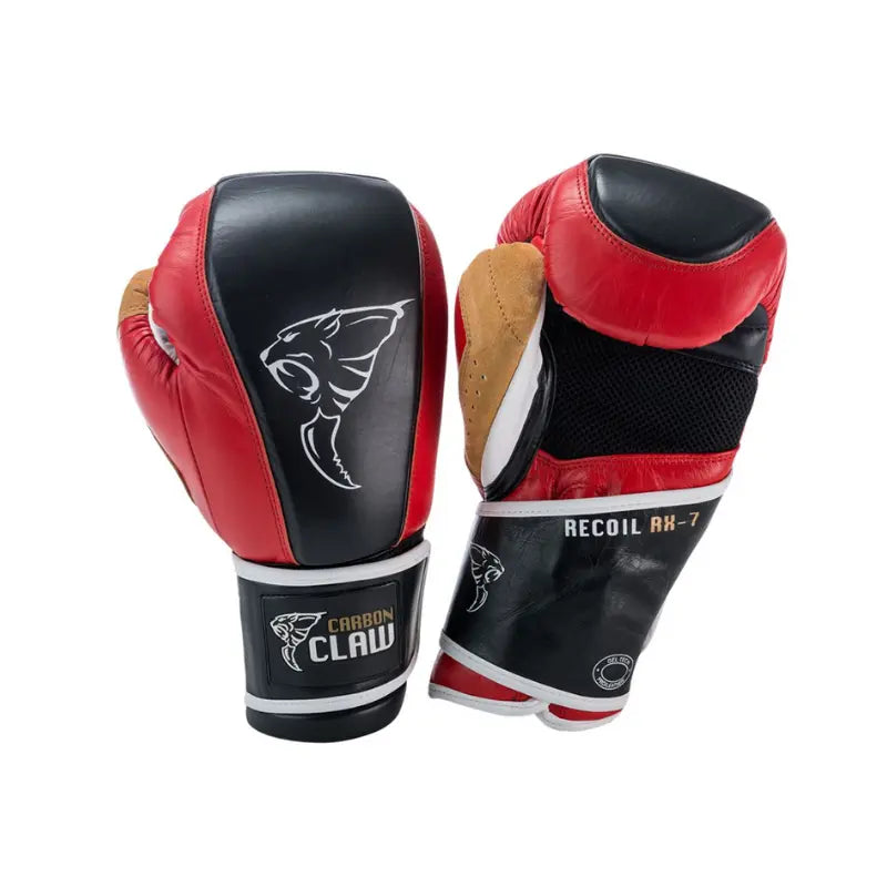 Pair of boxing gloves with 'Carbon Claw' branding on a white background