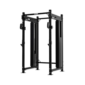 The Exigo EXIGO X70 Cable Power Rack is a UK-built gym solution with adjustable bars and pulley system, designed for weightlifting and strength training—ideal for commercial training stations, shown on a plain white background.