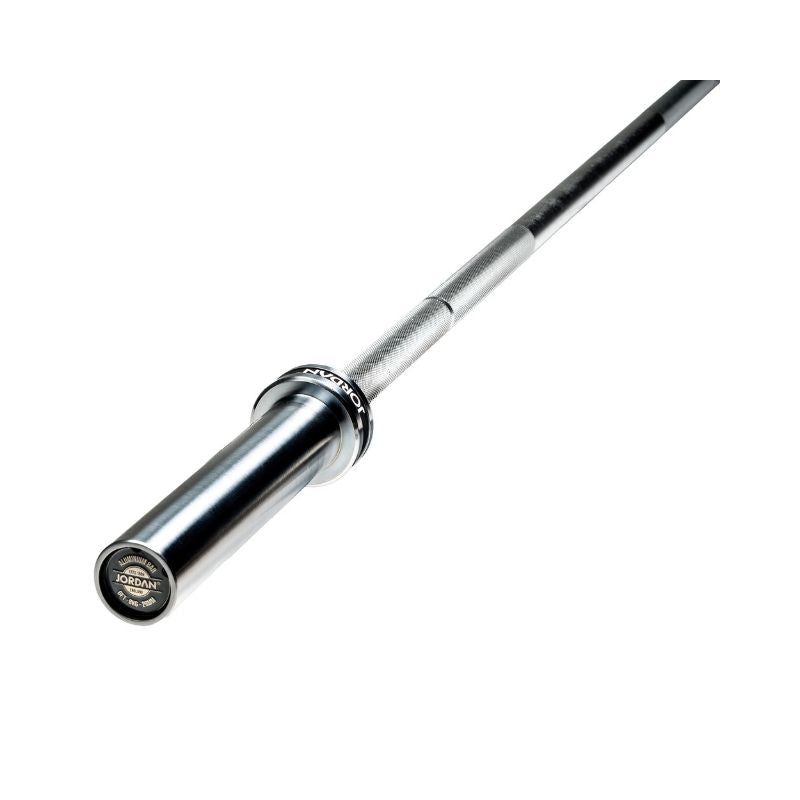 The JORDAN Lightweight Aluminium Technique Bar (7kg, 1830mm) from Jordan features a knurled grip and rotating sleeves, making it ideal for Olympic training and strength exercises.