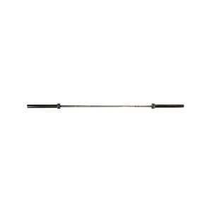 The JORDAN Black Olympic "Shadow" Bar is a 7ft, titanium-coated barbell (20kg, 215K PSI, 900kg capacity) with black sleeves, perfect for powerlifting. Isolated on a white background. Brand: Jordan.