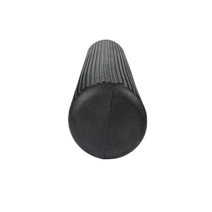 The Jordan Recovery Foam Roller features a black, cylindrical textured rubber design, perfect for light massage and injury rehab—ideal for those seeking gentle relief similar to handlebar grips.