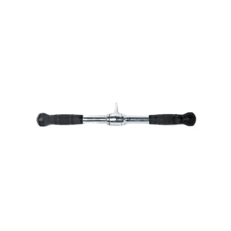 The MYO Strength Cable Attachment – Revolving Bar features durable PU grips on each end and is designed for strength training, shown against a plain white background.