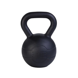 The Jordan JORDAN Cast Iron Kettlebell features a black, rounded body and thick handle with the weight in kg embossed on the front. BSI approved, it's ideal for strength training or home workouts. Shown on a plain white background.