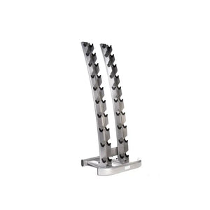 Metal dumbbell rack on a white background