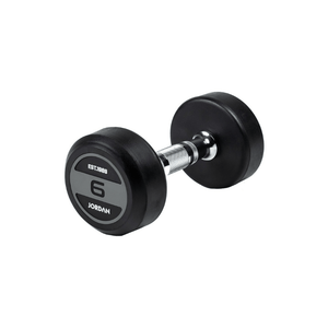 JORDAN Solid Rubber Dumbbells – Commercial-Grade Strength Training Weights - Home Gym Pro