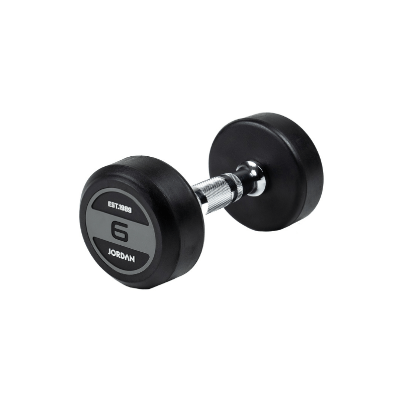 JORDAN Solid Rubber Dumbbells – Commercial-Grade Strength Training Weights - Home Gym Pro