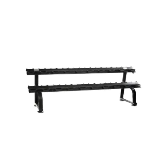 Metal bench with black rubber pads on a white background