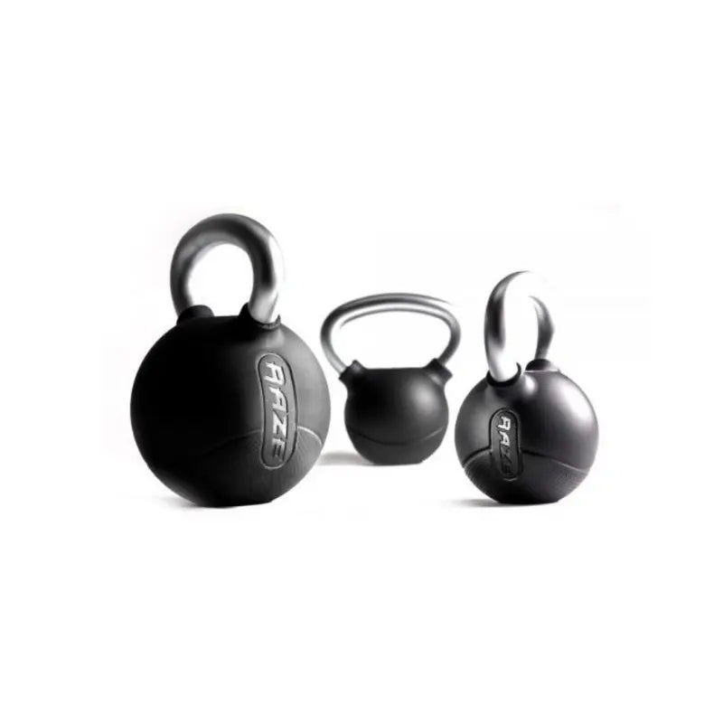 RAZE Premium Rubber Kettlebell – Ergonomic Chrome Handle for Functional Fitness - Home Gym Pro