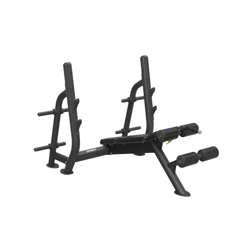 Black weight lifting bench on a white background