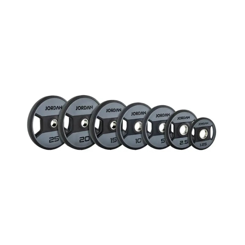JORDAN Dual Grip Urethane Plates – Premium Olympic Weight Plates with Ergonomic Handles - Home Gym Pro