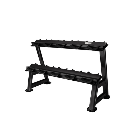 JORDAN Compact 5-Pair Horizontal Dumbbell Storage Rack – Space-Saving 2-Tier Design