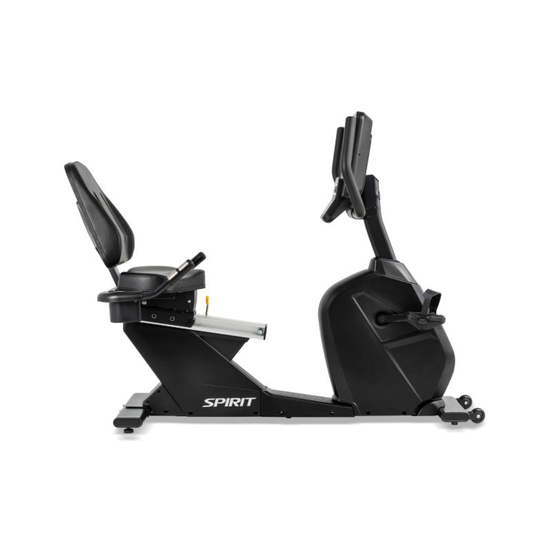 Black exercise bike with 'Spirit' branding on a white background