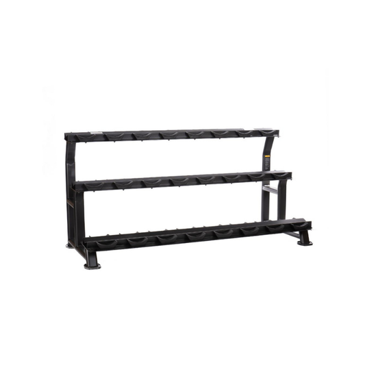 MYO Strength 12 Pair 3 Tier Dumbbell Rack with Stirrups – Heavy-Duty Commercial Storage