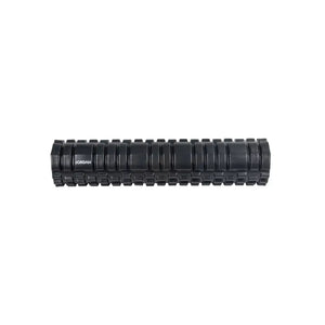 The Jordan Medium-Density Massage Roller – Everyday Foam Roller features a textured black, grid-like surface with Jordan printed in white, perfect for daily recovery and muscle relief. Pictured horizontally on a white background.